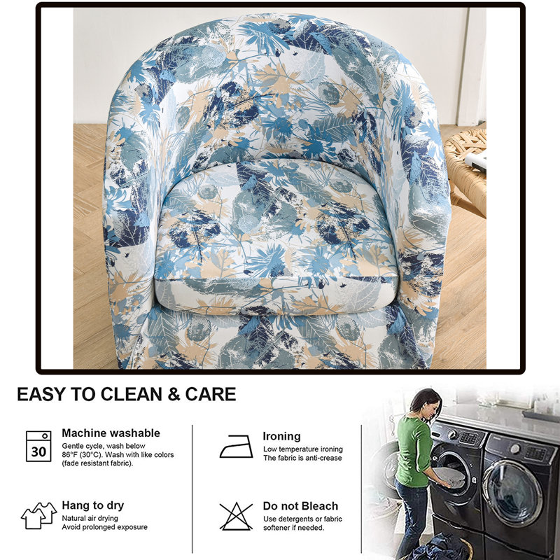 Livego 2Piece Club Chair Slipcover, Printed Tub Chair Slipcover